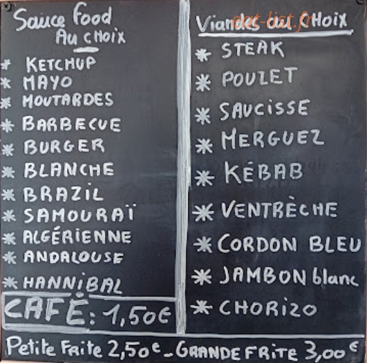 L'original food — carte page 1