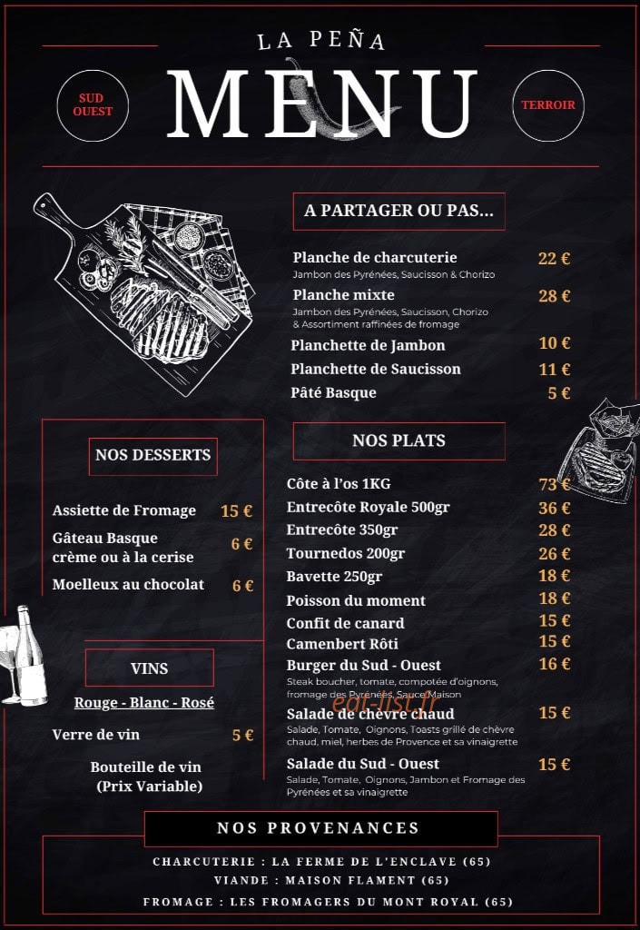 La Pena — carte page 1