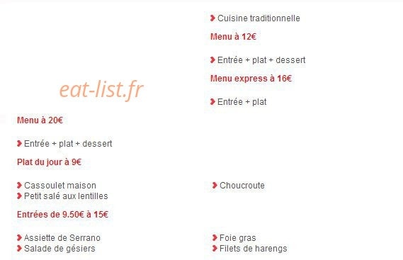 Le Grill — carte page 1