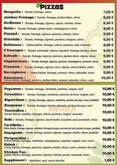 Les Piazzettas — carte page 1