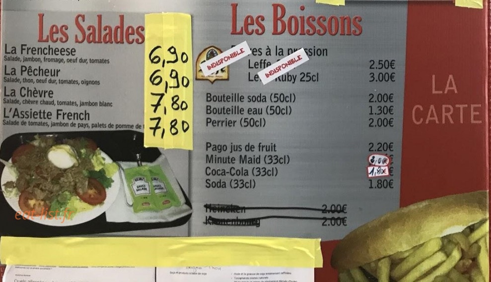 New French Burger — carte page 2