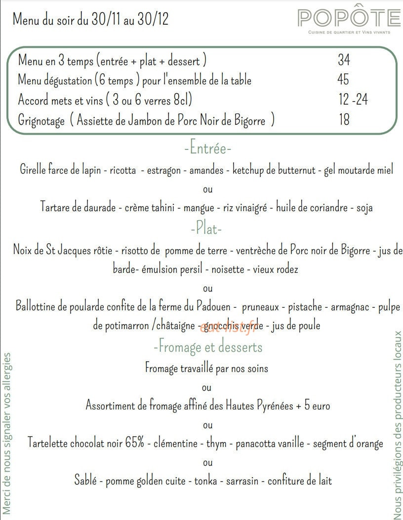 Popote — carte page 2