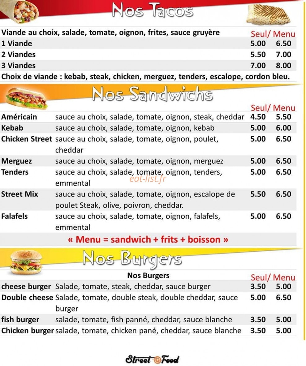 Street Food — carte page 2