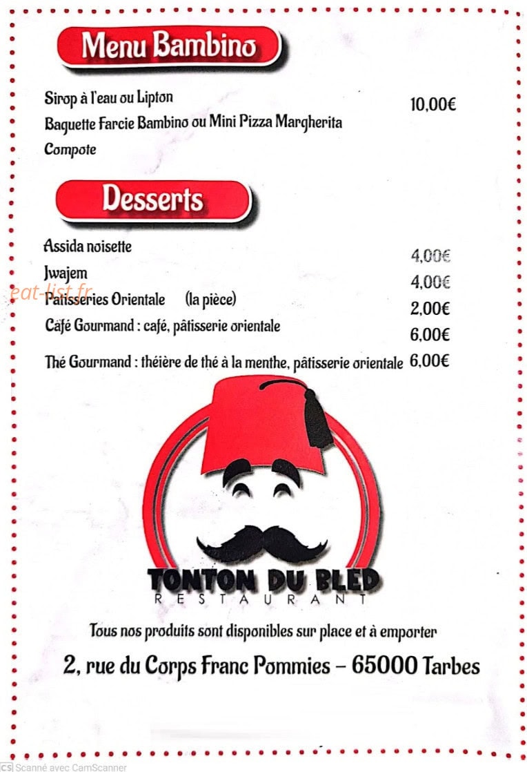 Tonton Du Bled — carte page 3