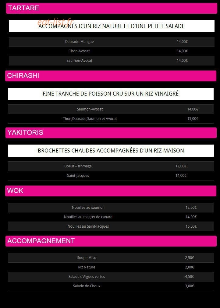 Very Sushi'c — carte page 4