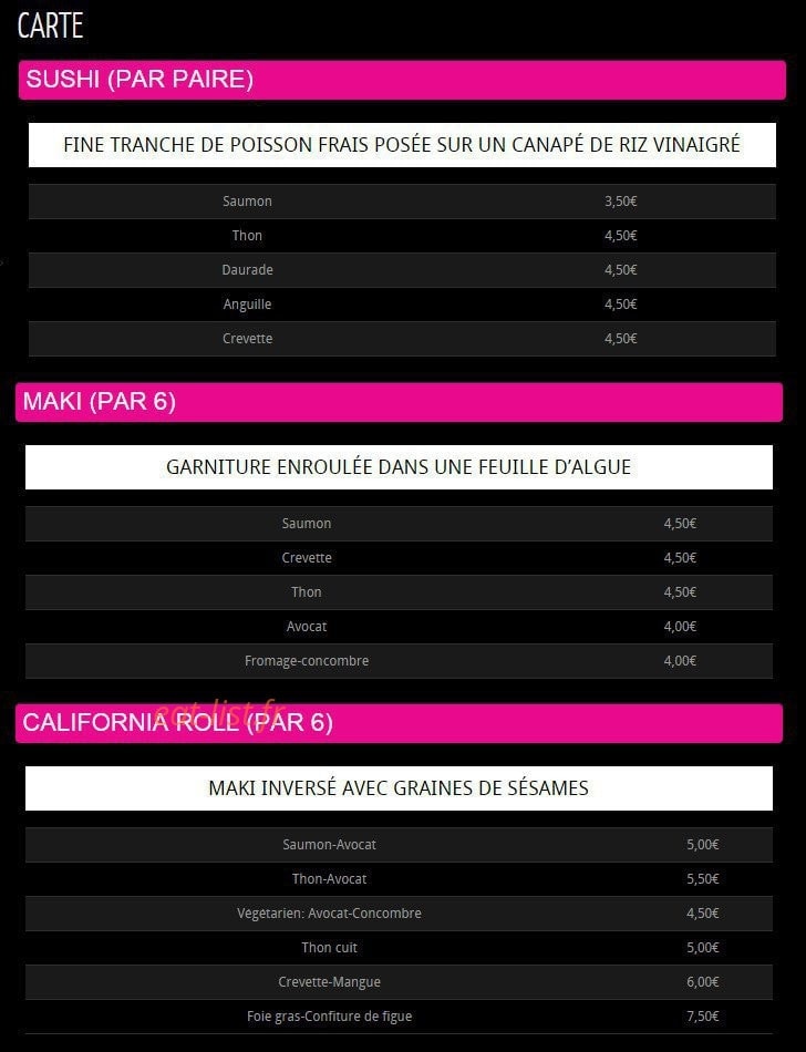Very Sushi'c — carte page 2