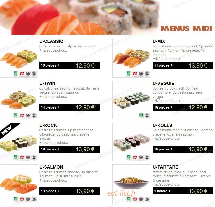 You Sushi — carte page 9
