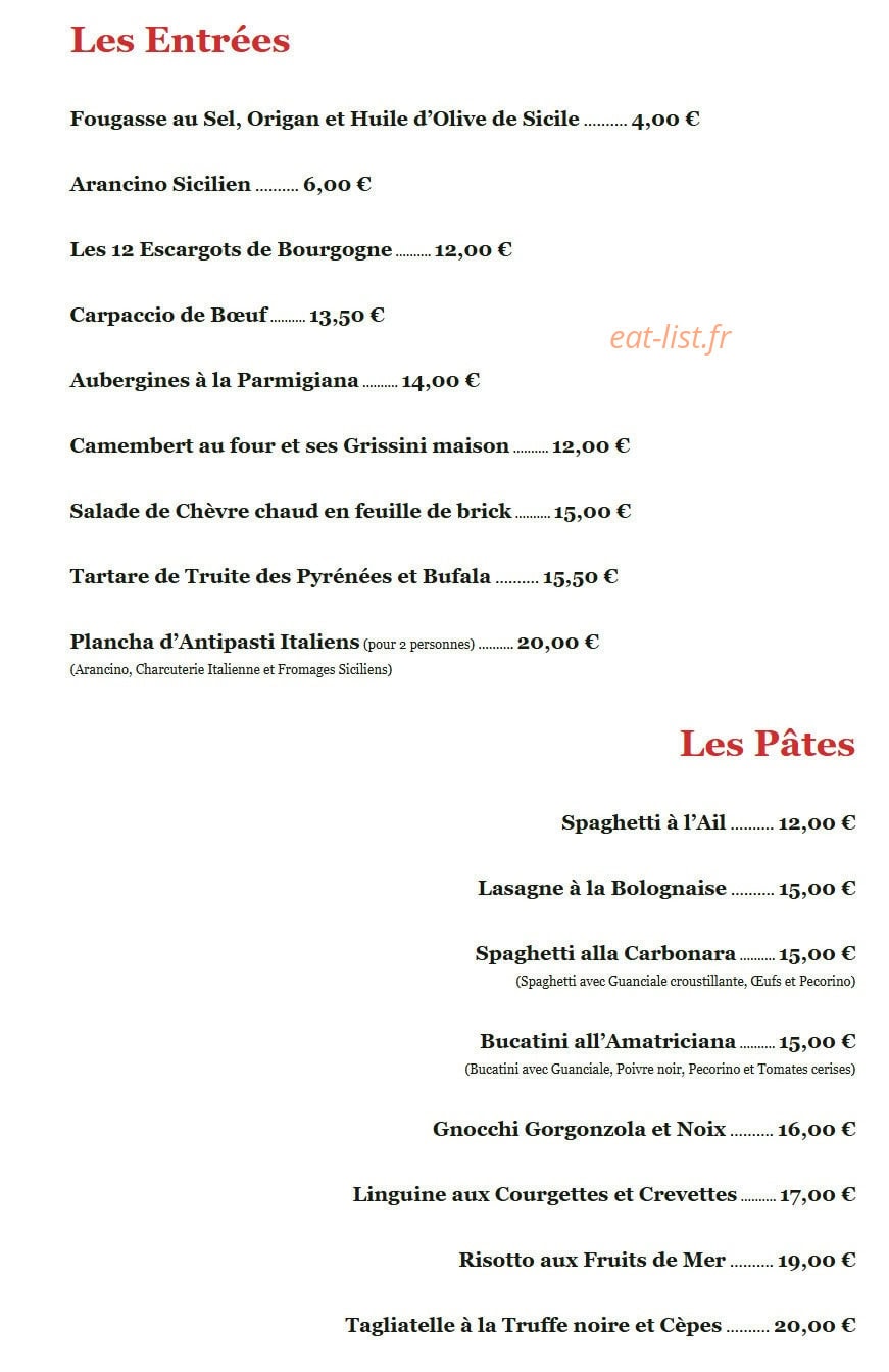 Cantine Lo Vetere — carte page 1