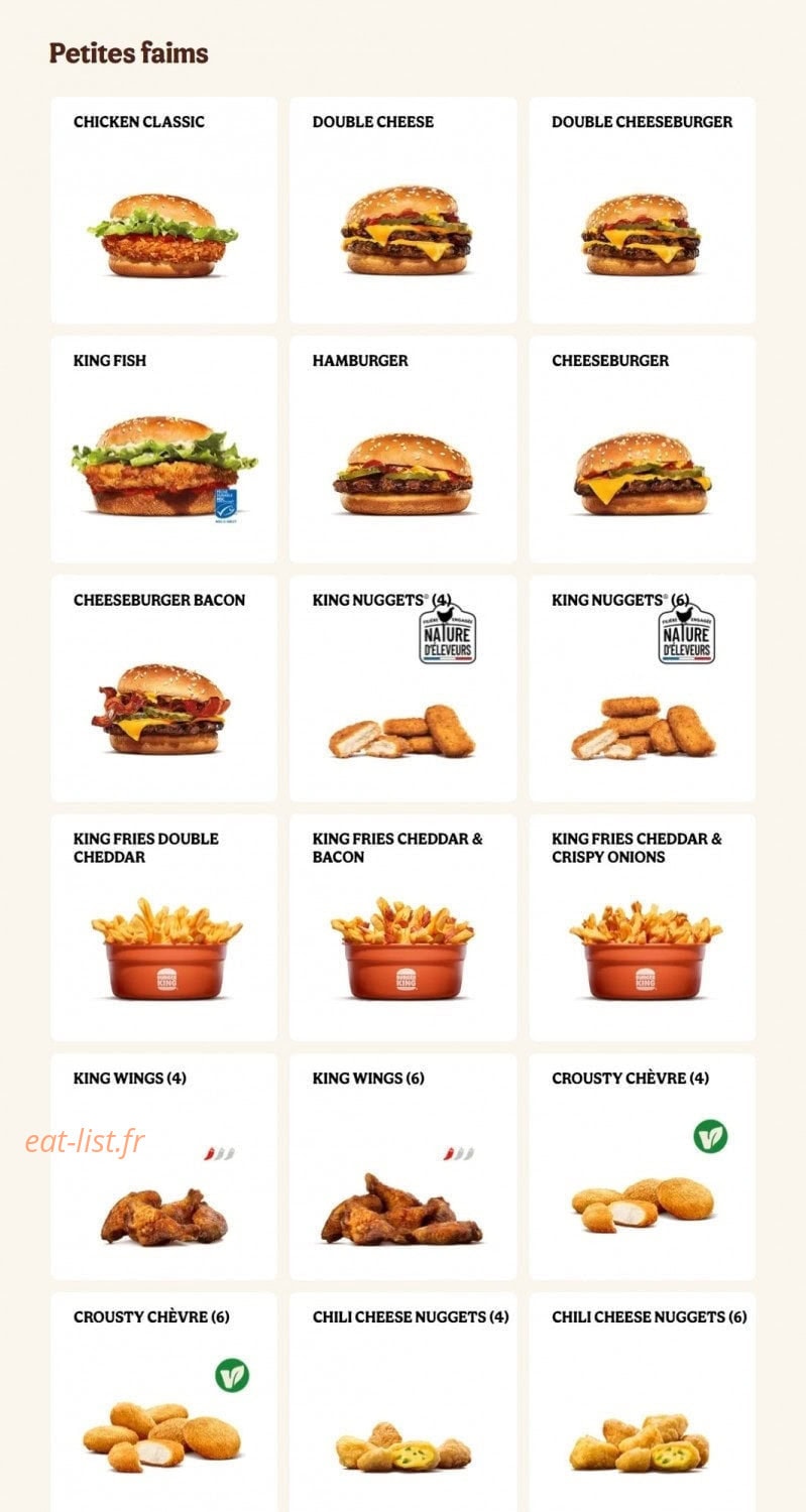 Burger King — carte page 12