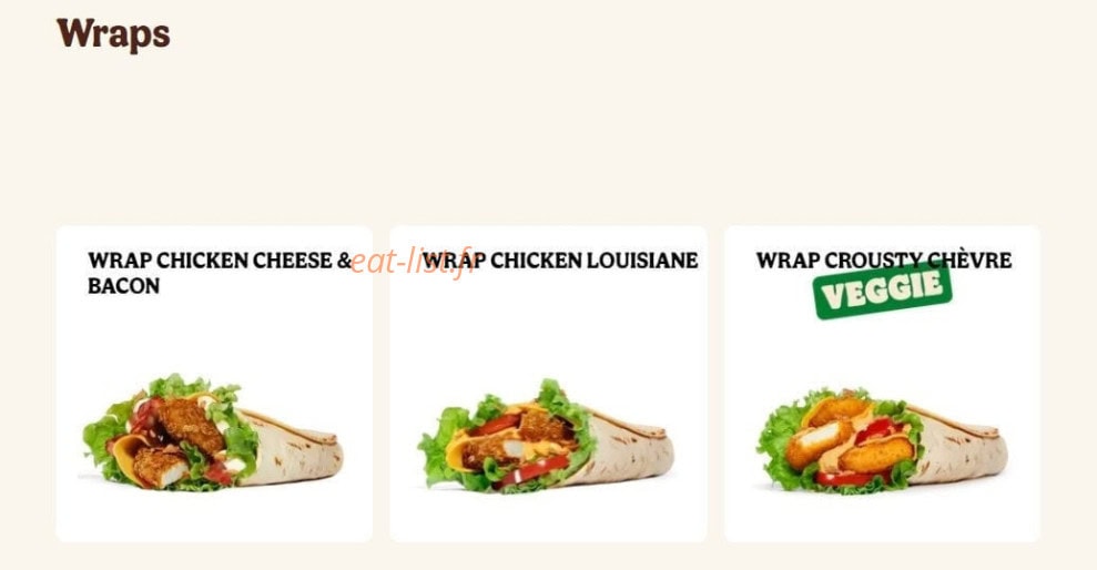 Burger King — carte page 8