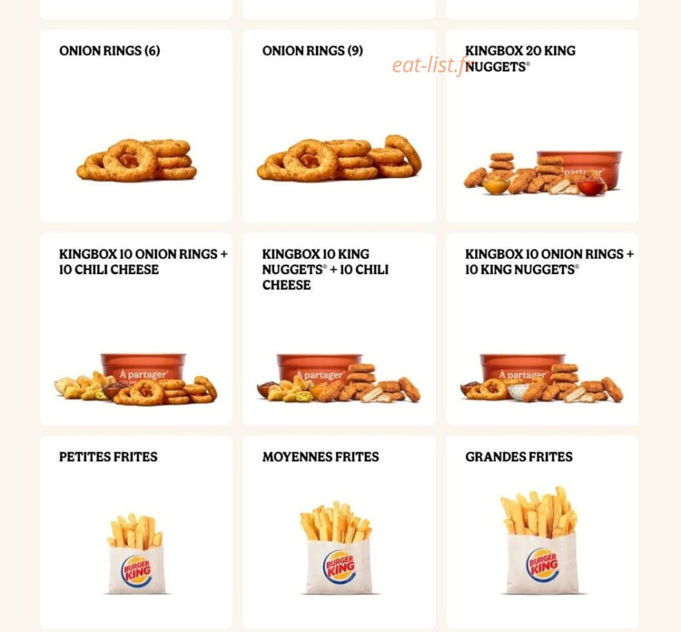 Burger King — carte page 11