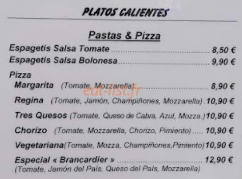 Cafe des Brancardiers — carte page 2