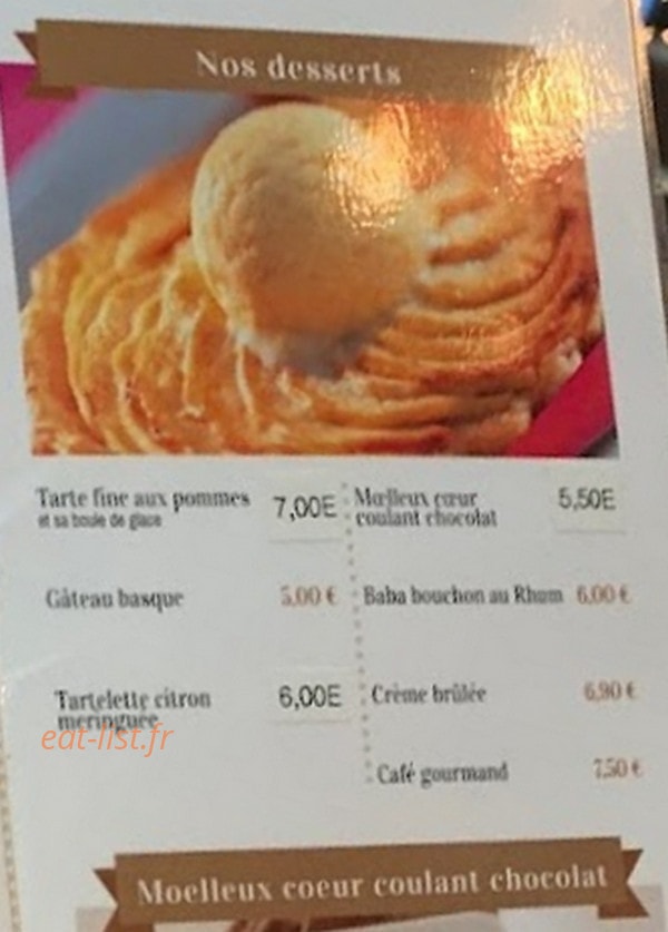 Café Saint Honoré — carte page 1