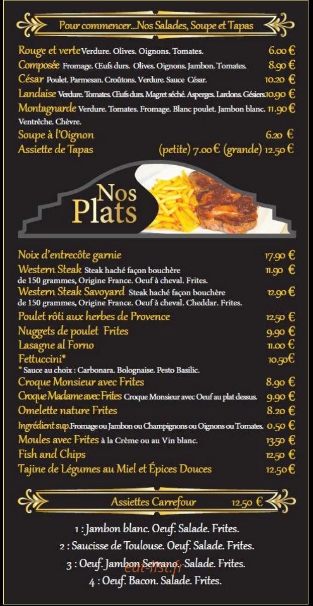 Carrefour Café — carte page 1