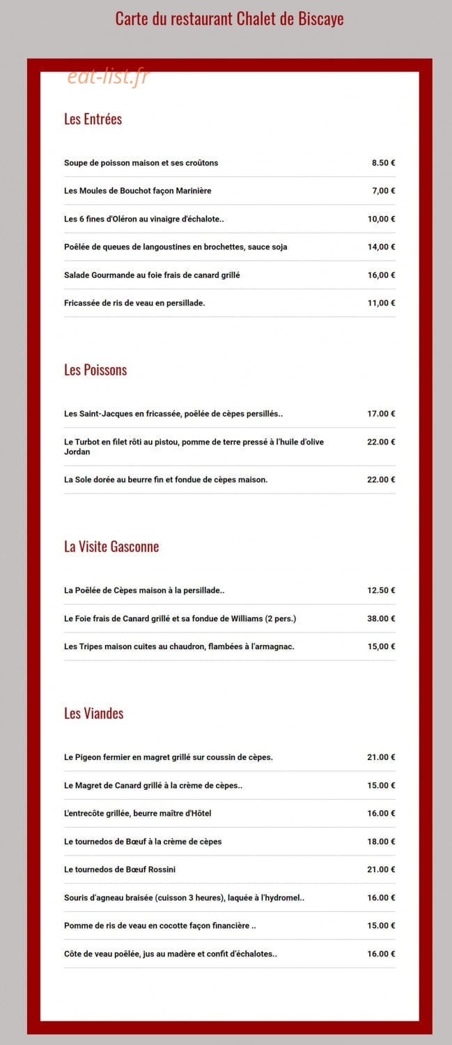 Chalet de Biscaye — carte page 1