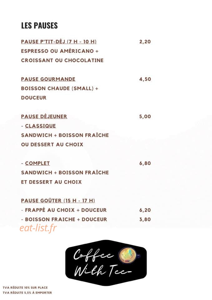 Coffee With Tee — carte page 4