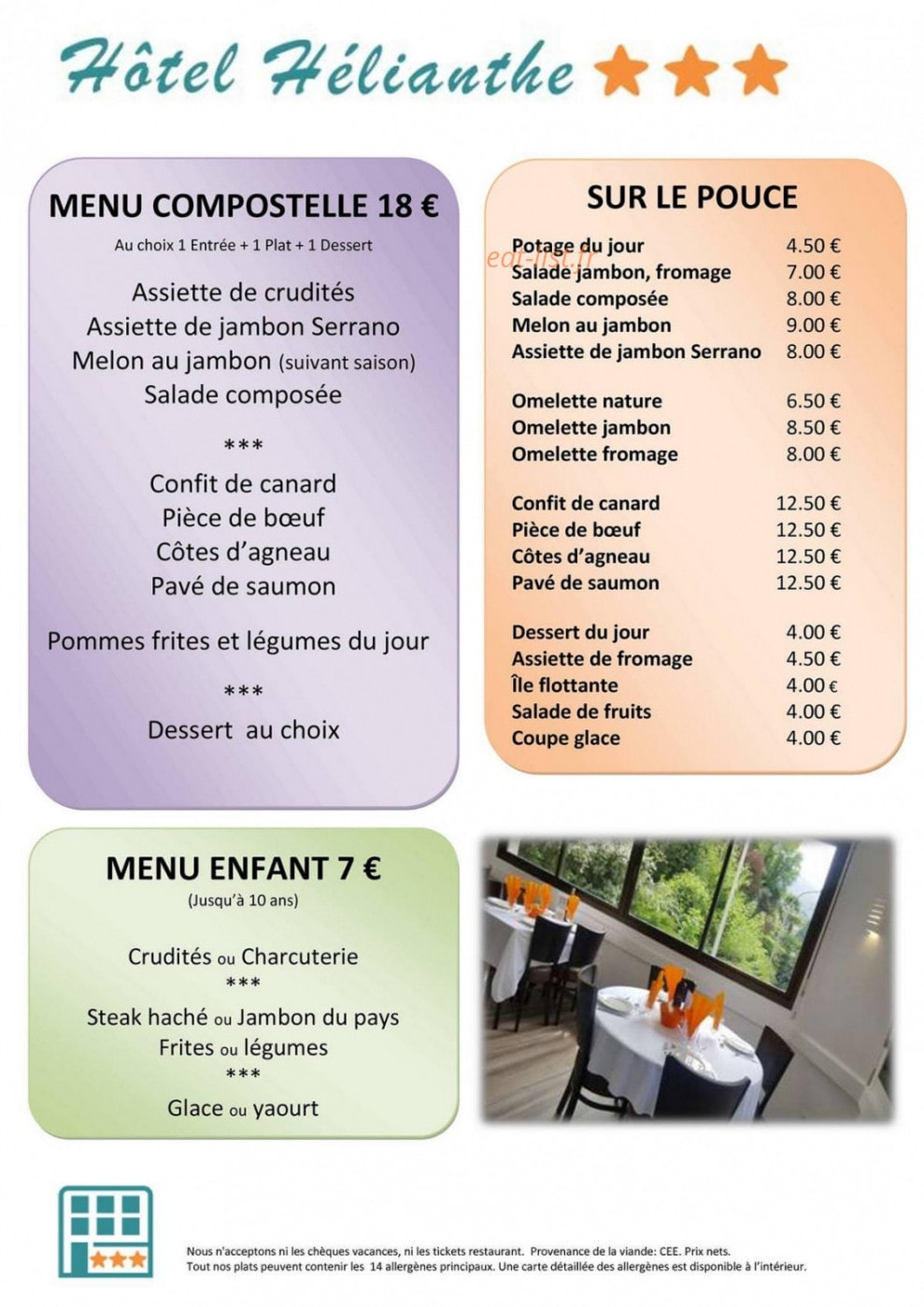 Hotel Hélianthe — carte page 1