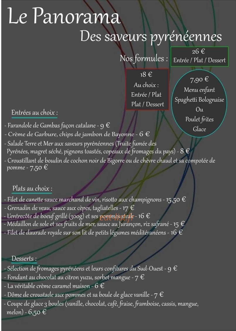 Hotel Panorama — carte page 1