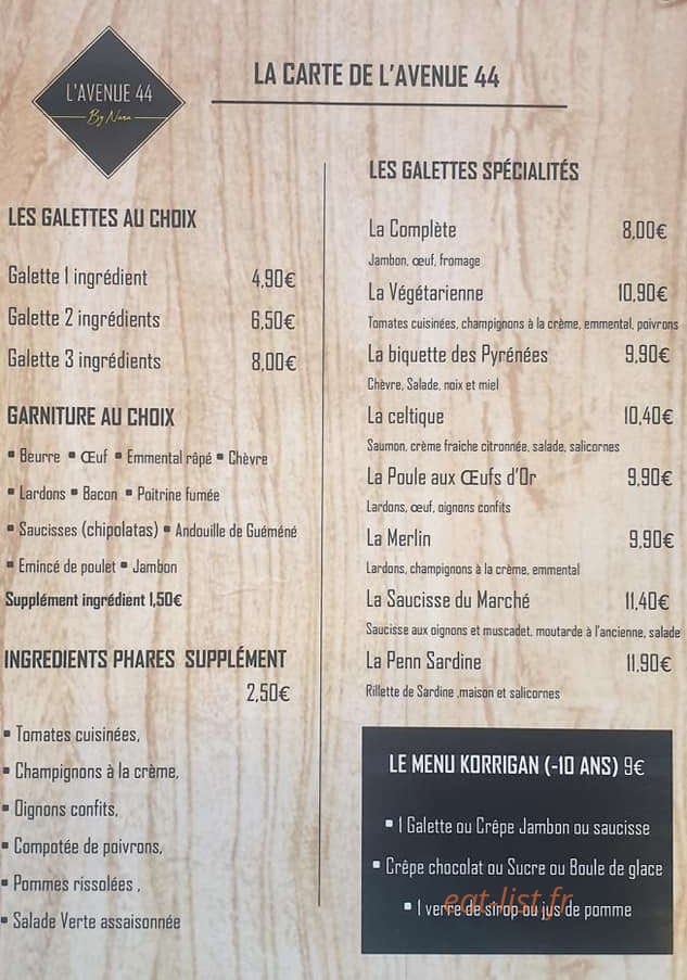 L' Avenue 44 — carte page 2