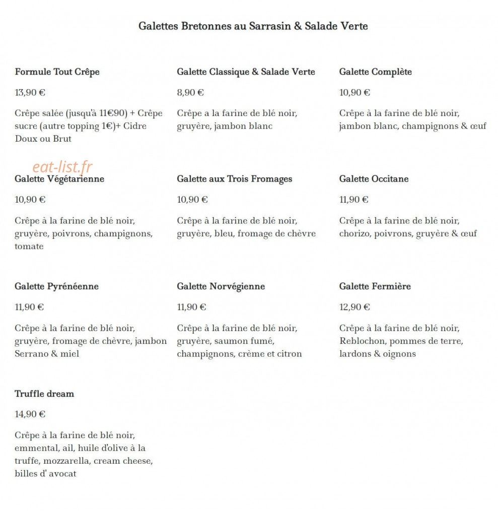 L’Epicerie Moderne — carte page 1