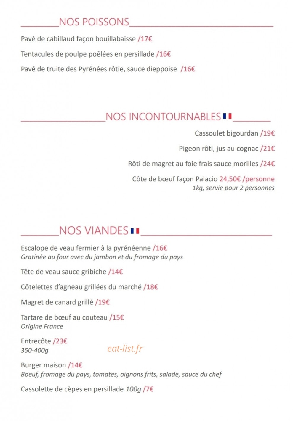 Le Palacio — carte page 5
