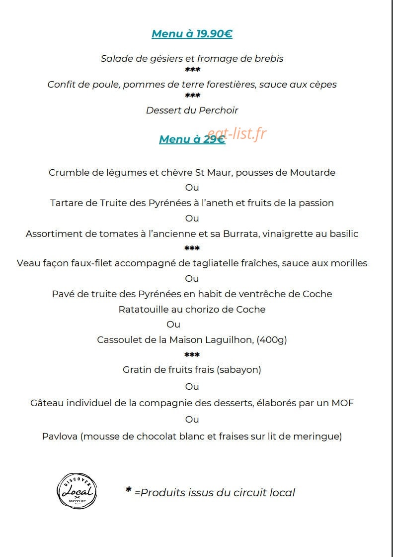 Le Perchoir — carte page 2