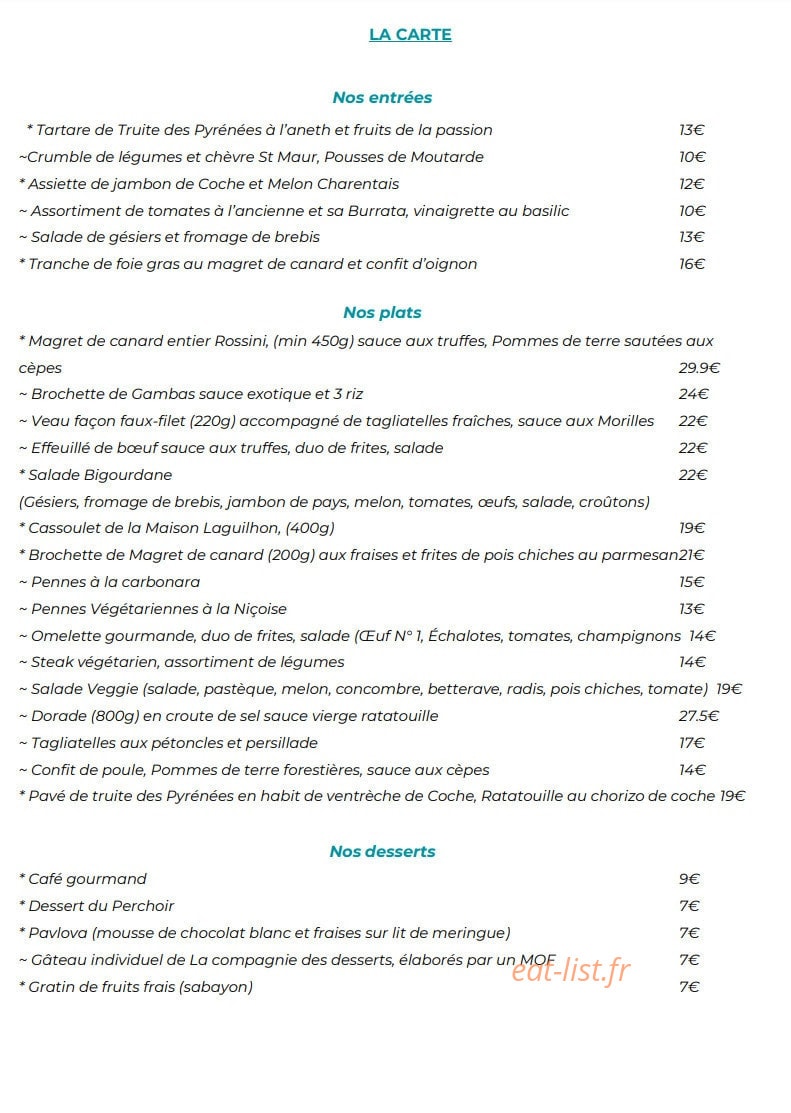 Le Perchoir — carte page 1