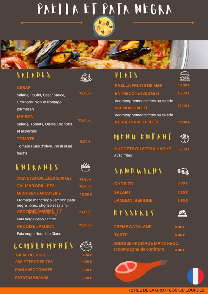 Paella et Pata Negra — carte page 1