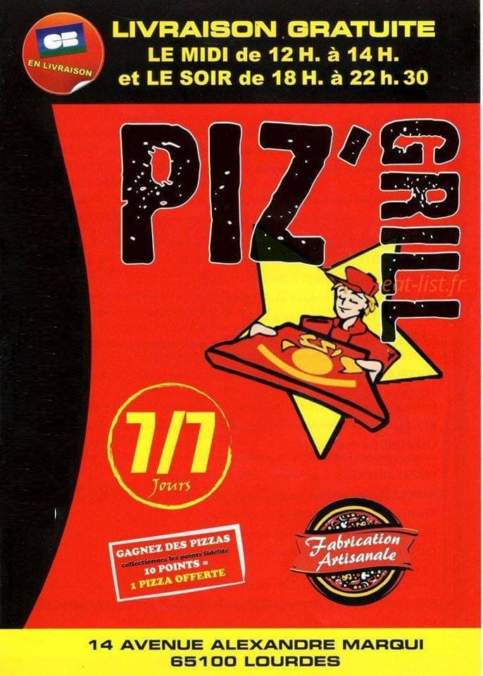 Piz' Grill — carte page 1
