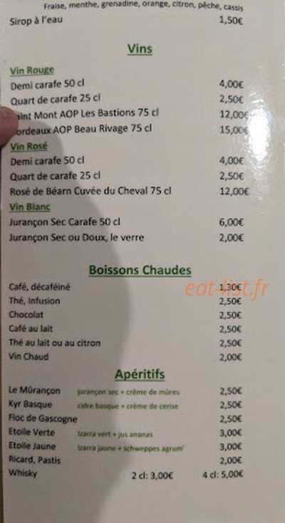 La Crêperie Basque — carte page 5