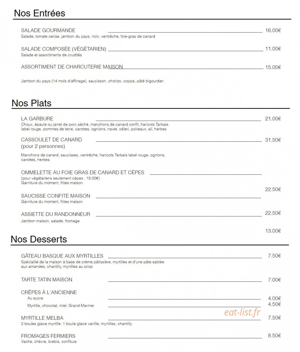 La Ferme Basque et les Mijotés de Léon — carte page 2