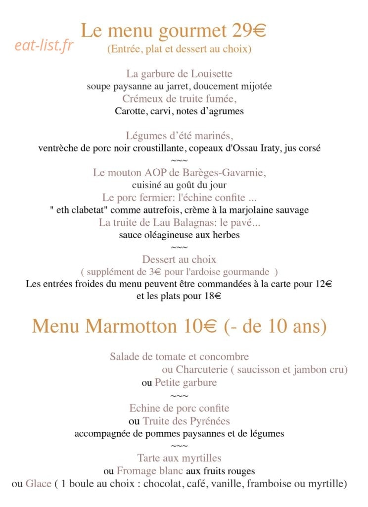 Chez Louisette — carte page 2
