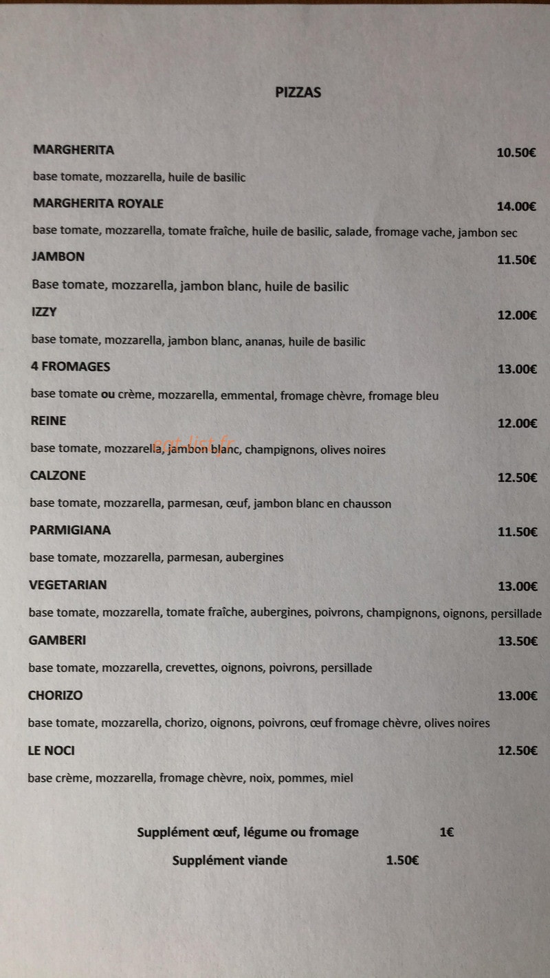 The Kitchen — carte page 1