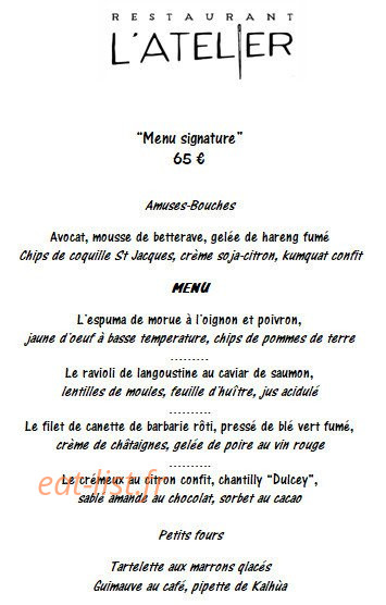 L'Atelier — carte page 2