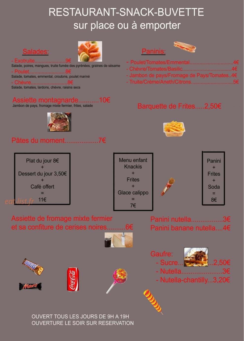 La buvette de zoé — carte page 1