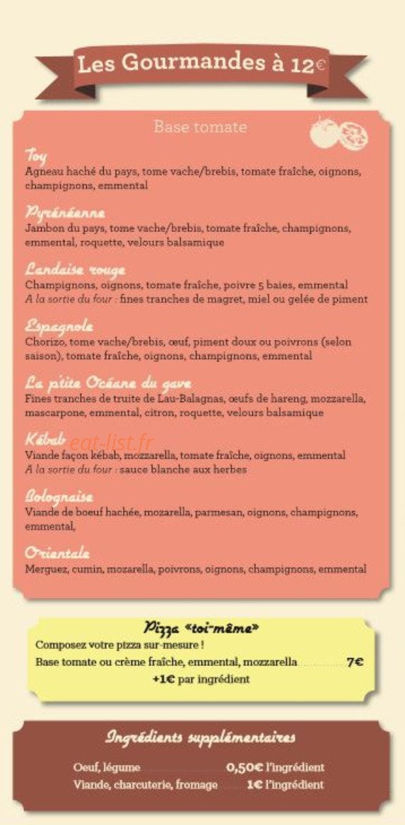 La Pizz'ariane — carte page 2