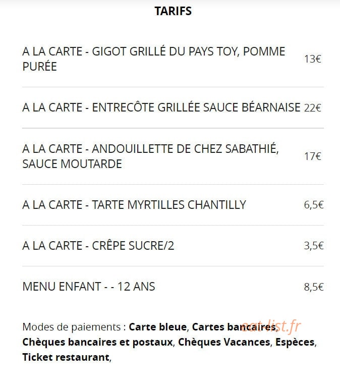 La Terrasse — carte page 1