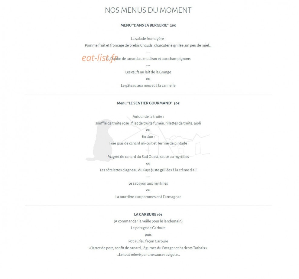 La Grange Aux Marmottes — carte page 1