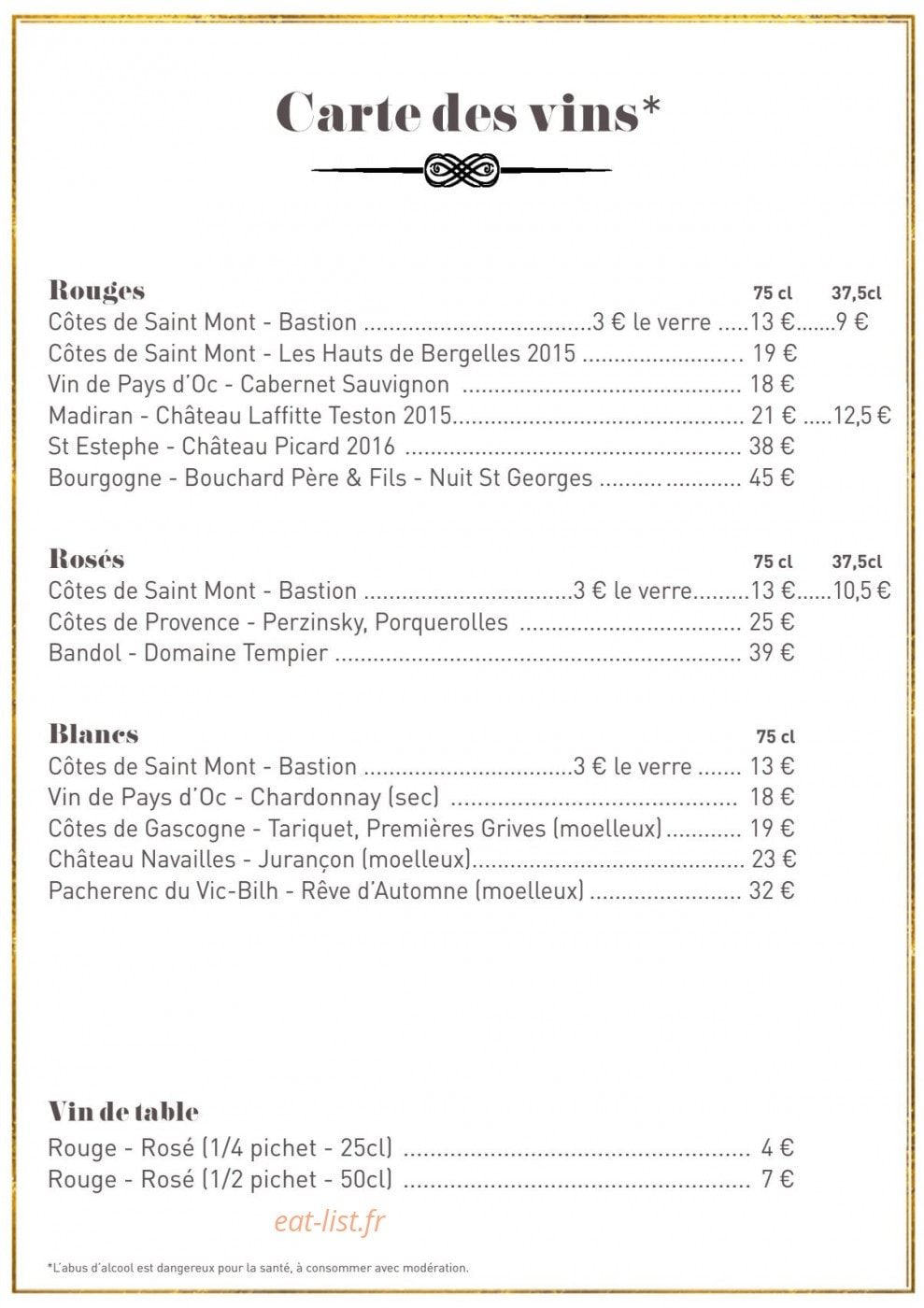 Restaurant du Casino de Capvern — carte page 5