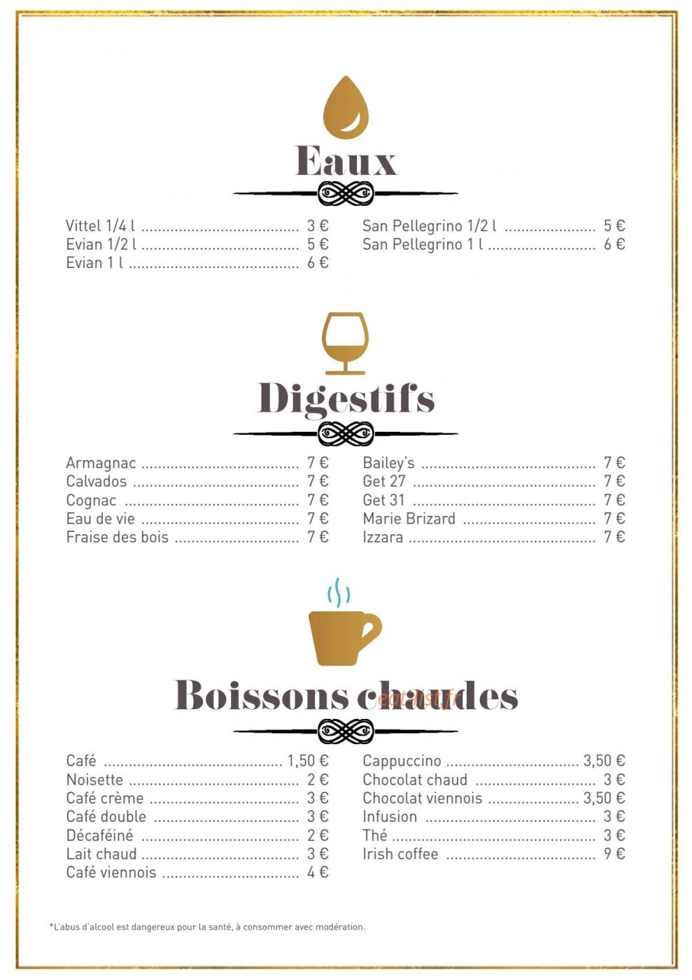Restaurant du Casino de Capvern — carte page 7