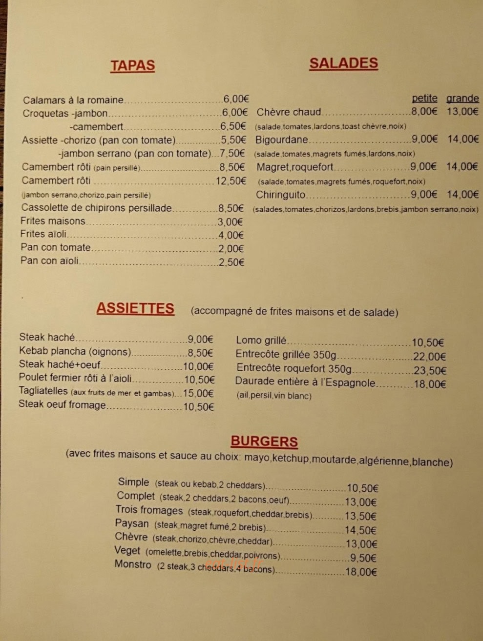 El chiringuito — carte page 3