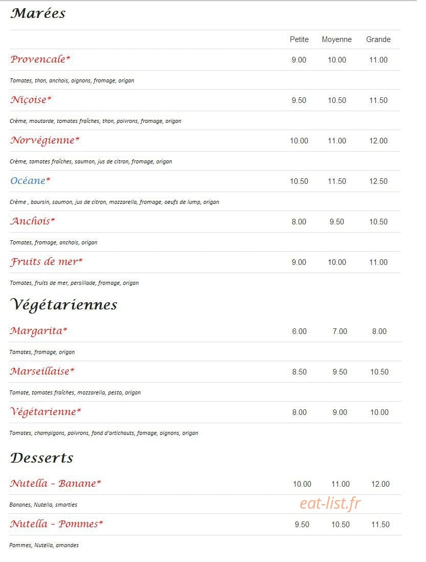 Pizza Nini — carte page 3