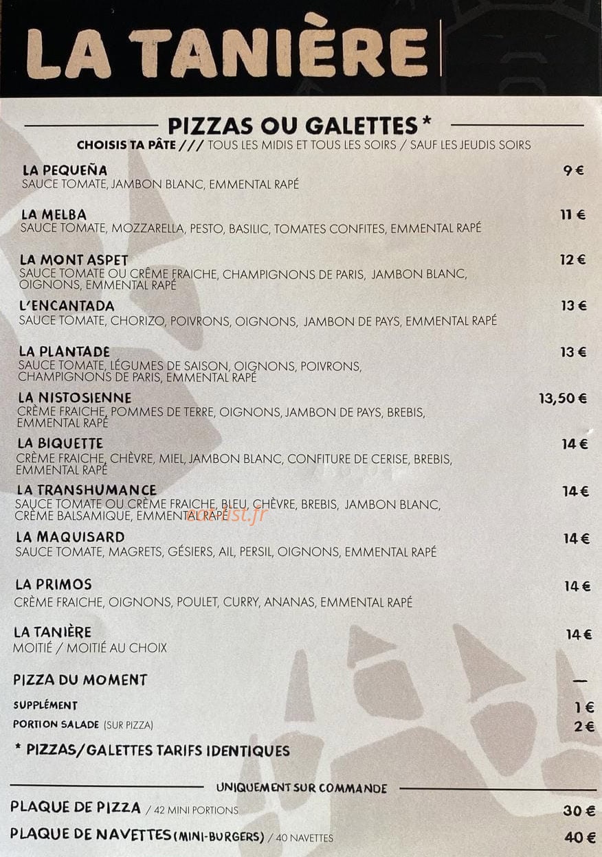 La Tanière — carte page 1