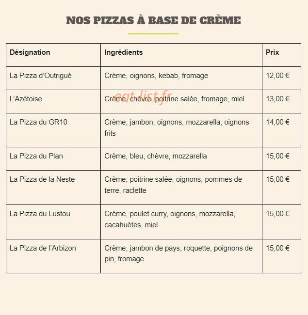Bistro Pastoral — carte page 4