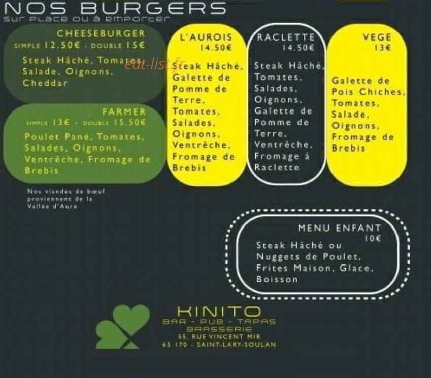 Kinito Pub — carte page 2