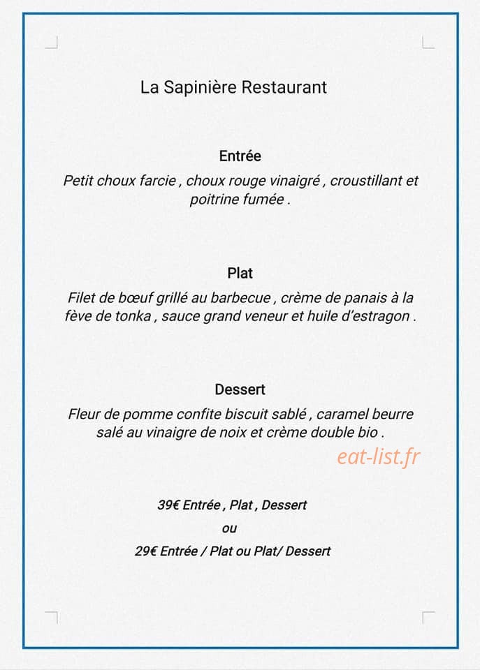 La Sapinière — carte page 1