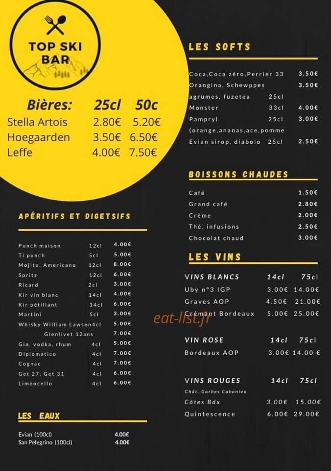 Top Ski Bar — carte page 2