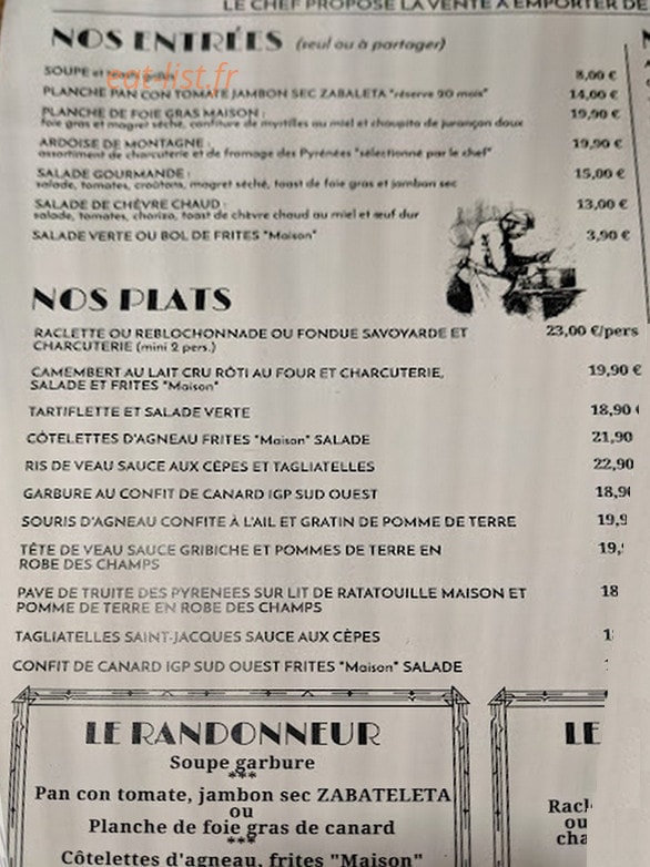 Les Tables de la Fontaine — carte page 1