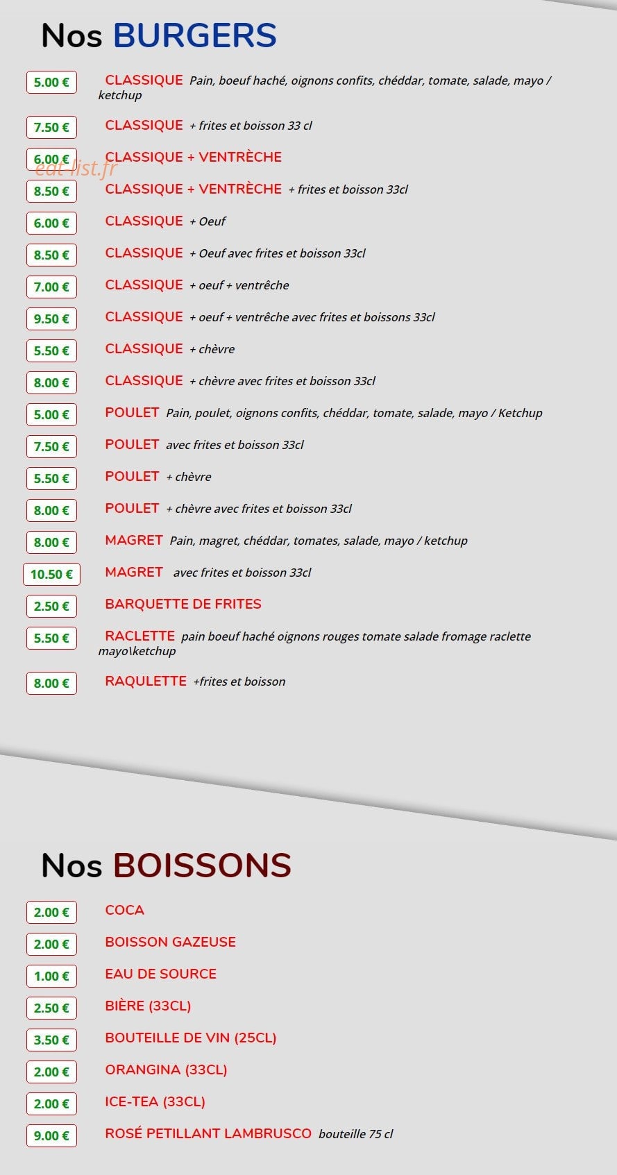 Chez Hervé — carte page 2
