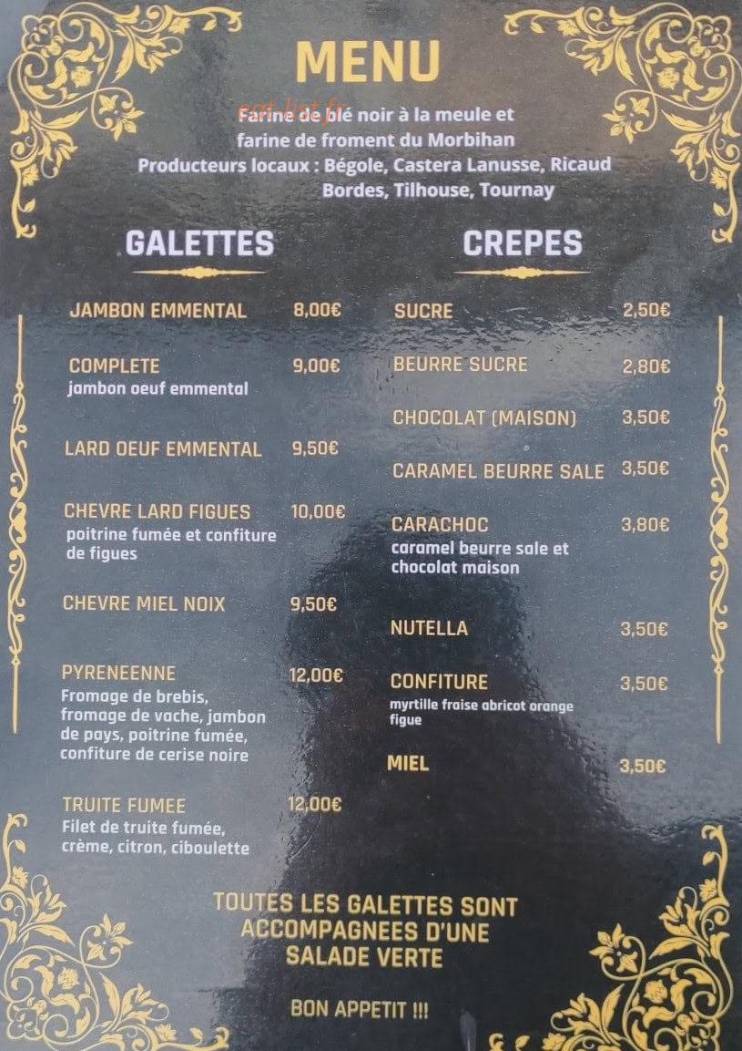 Crêperie l'Arros — carte page 1